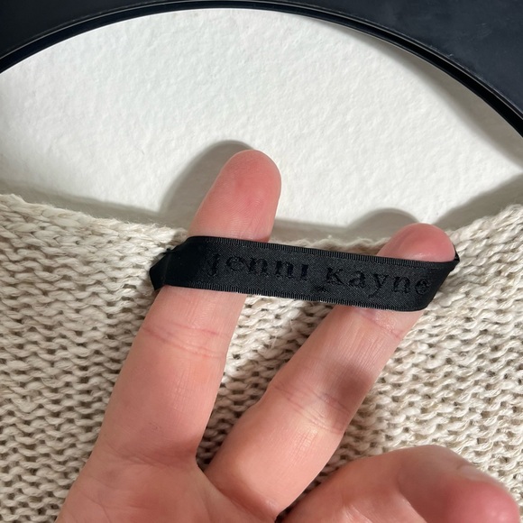 JENNI KAYNE Linen Cotton Hooded Sweater Cardigan Duster in Natural - Picture 9 of 12